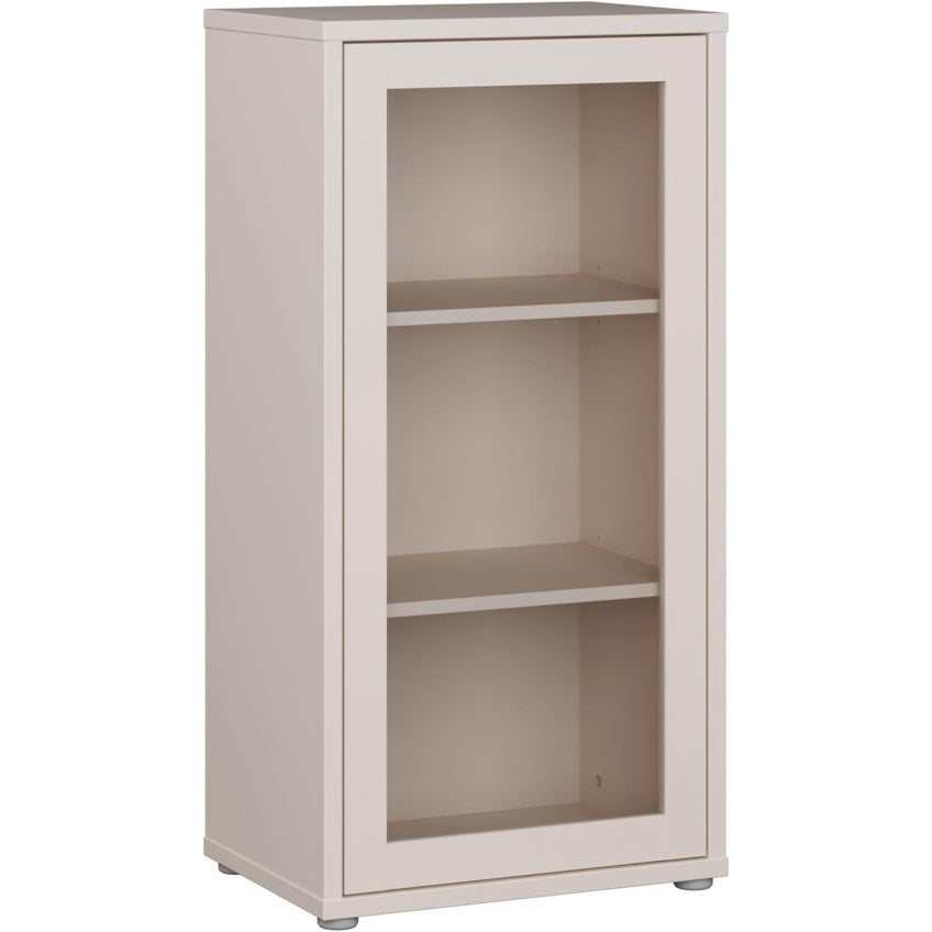Vitrinenschrank mit 1 T¨¹r und 2 Einlegeb?den aus Holzwerkstoff in Kaschmirbeige, 49,8 ¡Á 99,1