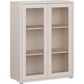 Vitrinenschrank mit 2 T¨¹ren und 4 Einlegeb?den, Kaschmirbeige, 74,5 ¡Á 99,1