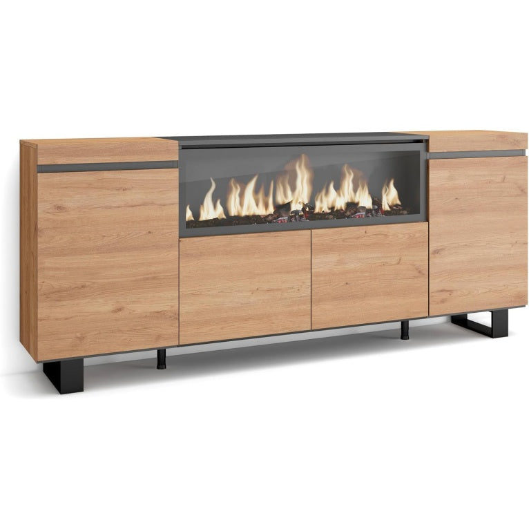 Sideboard im Industrial-Stil mit 4 T¨¹ren und integriertem XXL-El