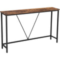 Schmaler Konsolentisch mit Stahlgestell, 120 ¡Á 23 ¡Á 74 cm, Vintagebraun u