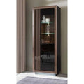 Vitrine mit 1 T¨¹r aus Holzwerkstoff in Schwarz, Edeleiche und Schwarz Hochglanz, 73,3 ¡Á 197