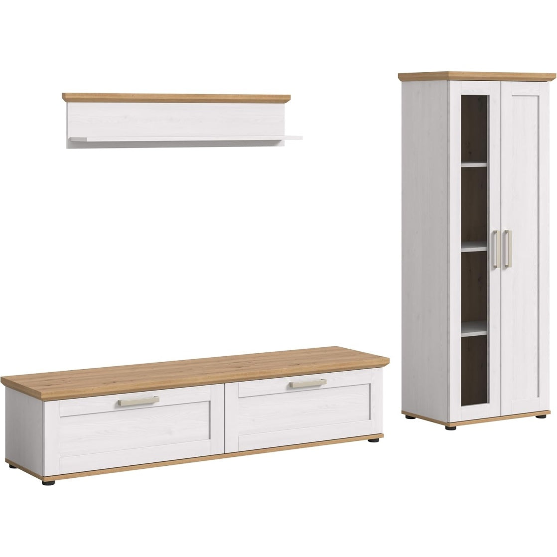 3-teilige Wohnwand in Holzoptik mit gro?z¨¹gige