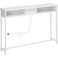 Schmaler Konsolentisch mit Ladestation und 2 F?chern, 25 ¡Á 120 ¡Á 81 cm,